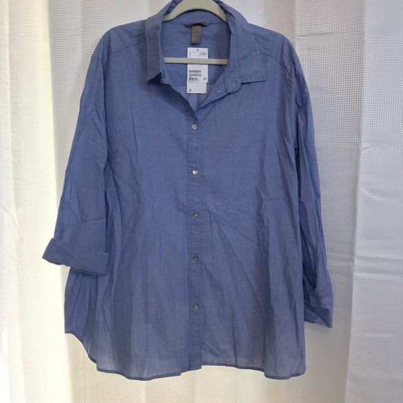 NWT H & M Blue Button Down - Picture 2 of 4
